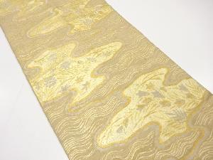 アンティーク　霞に草花模様織り出し袋帯（材料）